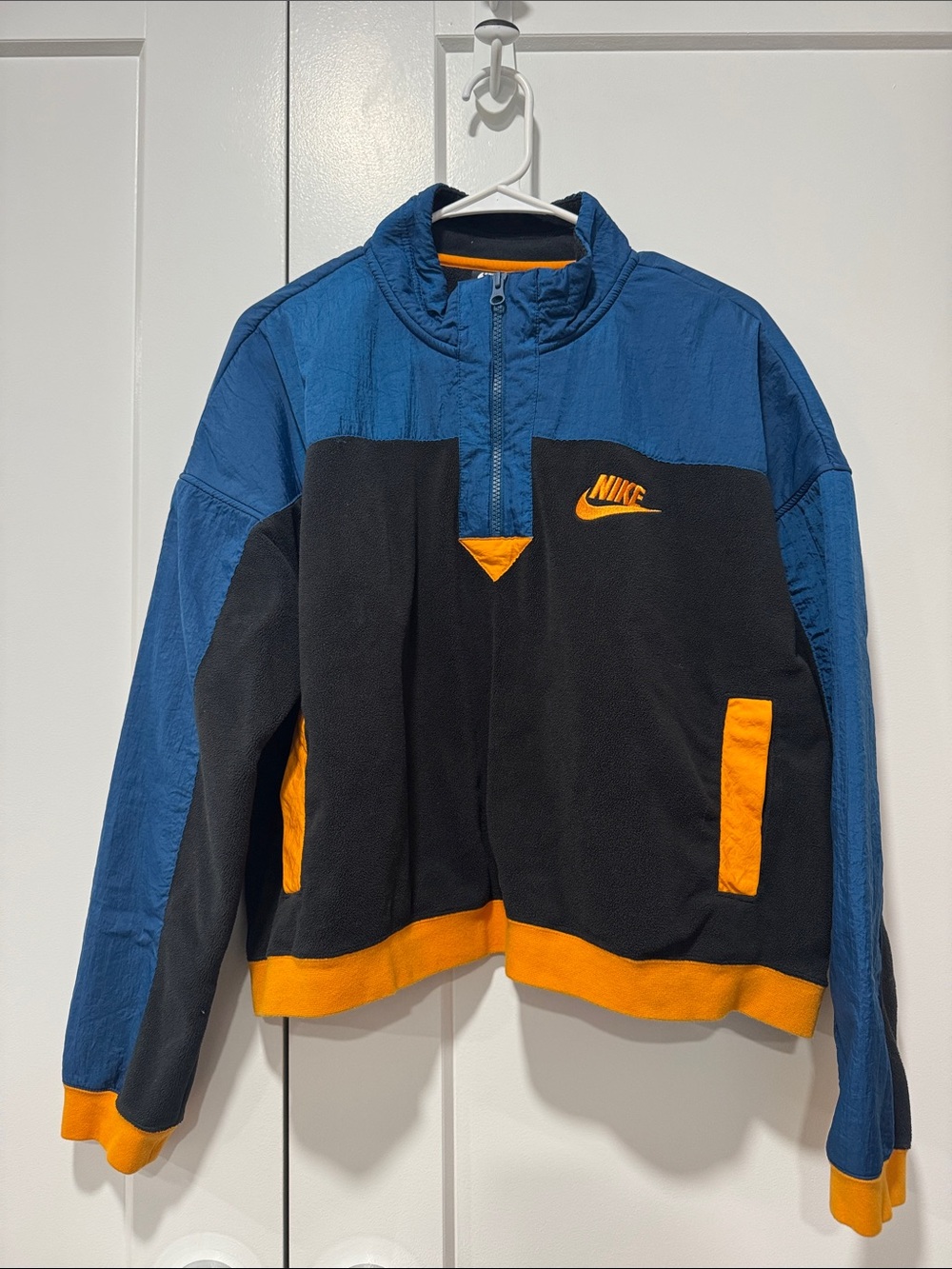 Nike Blue Black Orange Half-Zip Fleece Pullover
